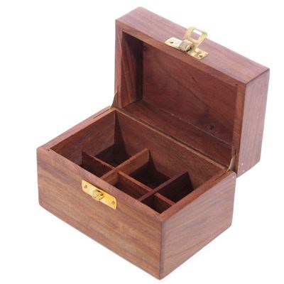 Oil Aromatherapy Box Wooden Holds Six Oils